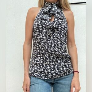 Express pure silk high neck sleeveless halter top